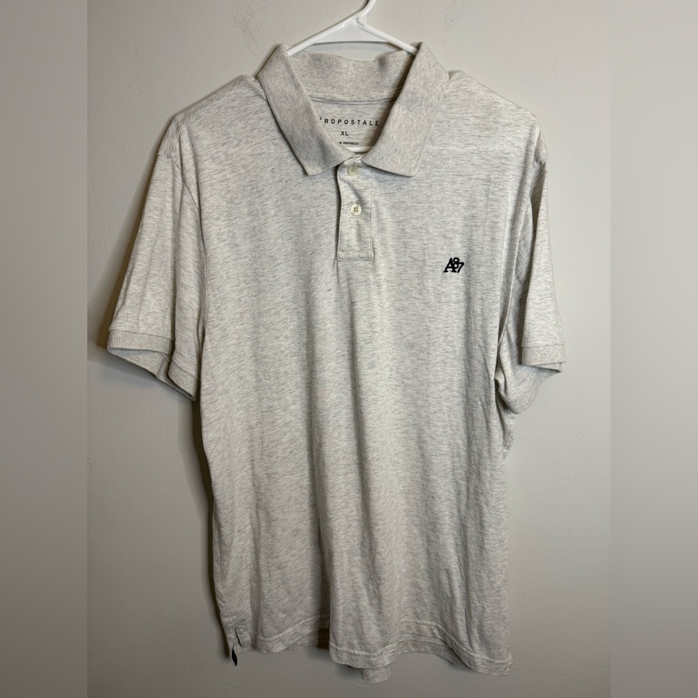 Aeropostale Light Gray Men's Polo Shirt